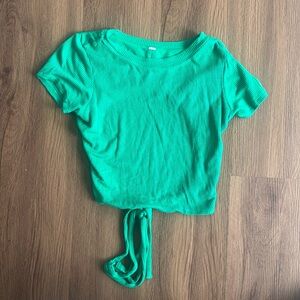 Alo Yoga green shirt.